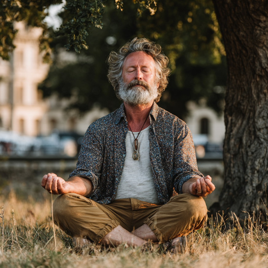 Індивідуальне заняття йогою для старшої людини